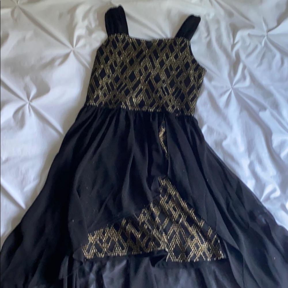 Black gold accent dress